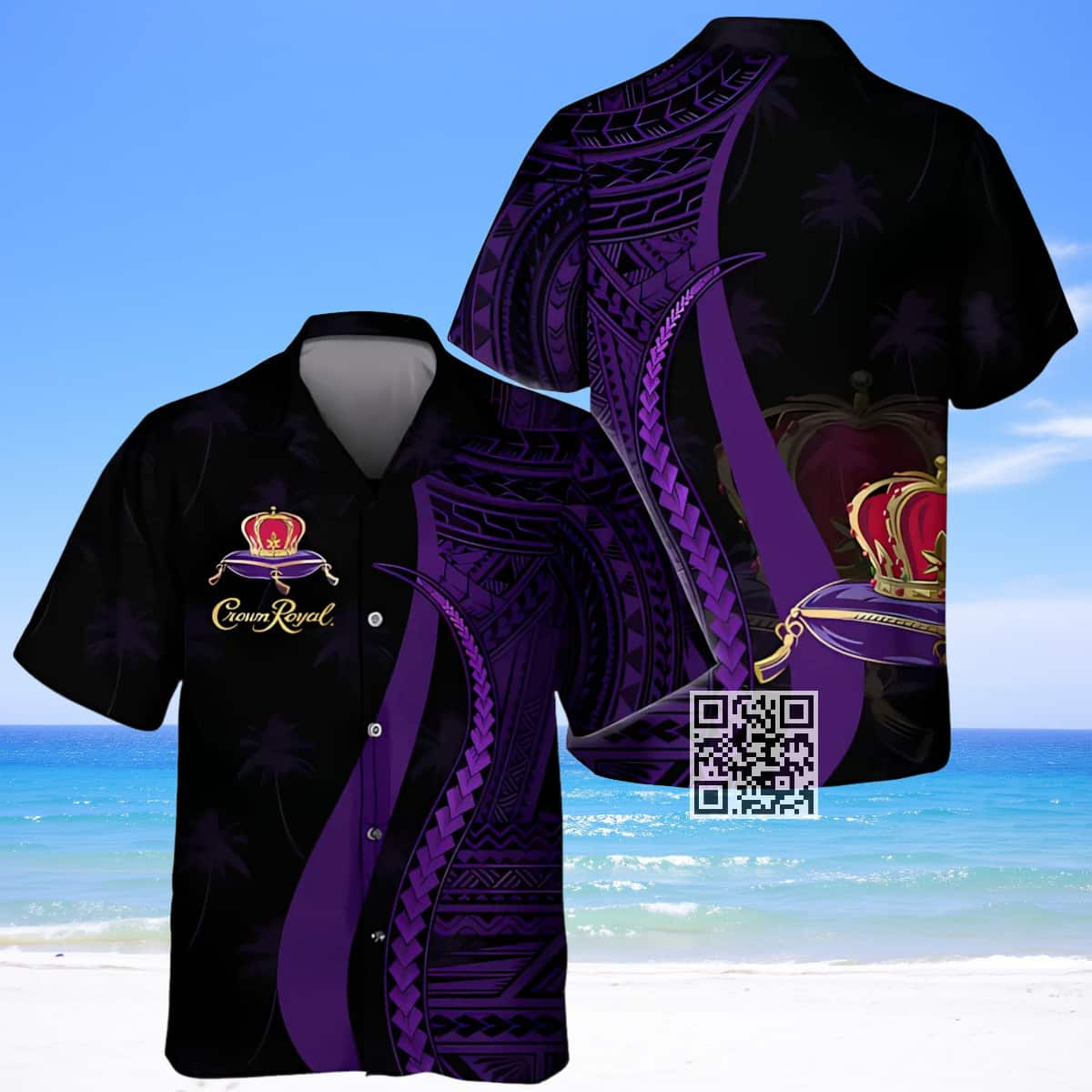 Crown Royal Whisky Hawaiian Shirt Polynesian