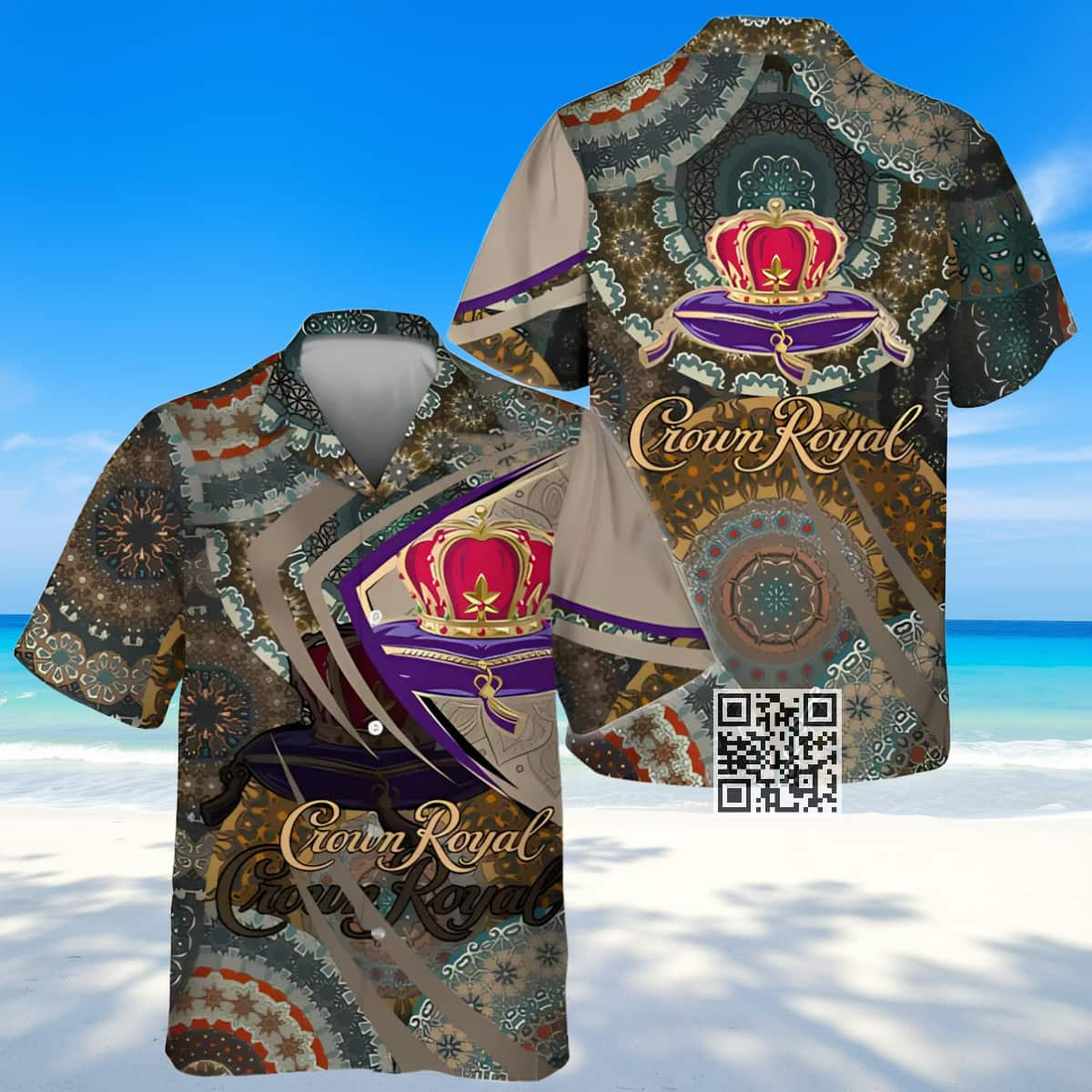 Crown Royal Whisky Hawaiian Shirt Boho Mandala