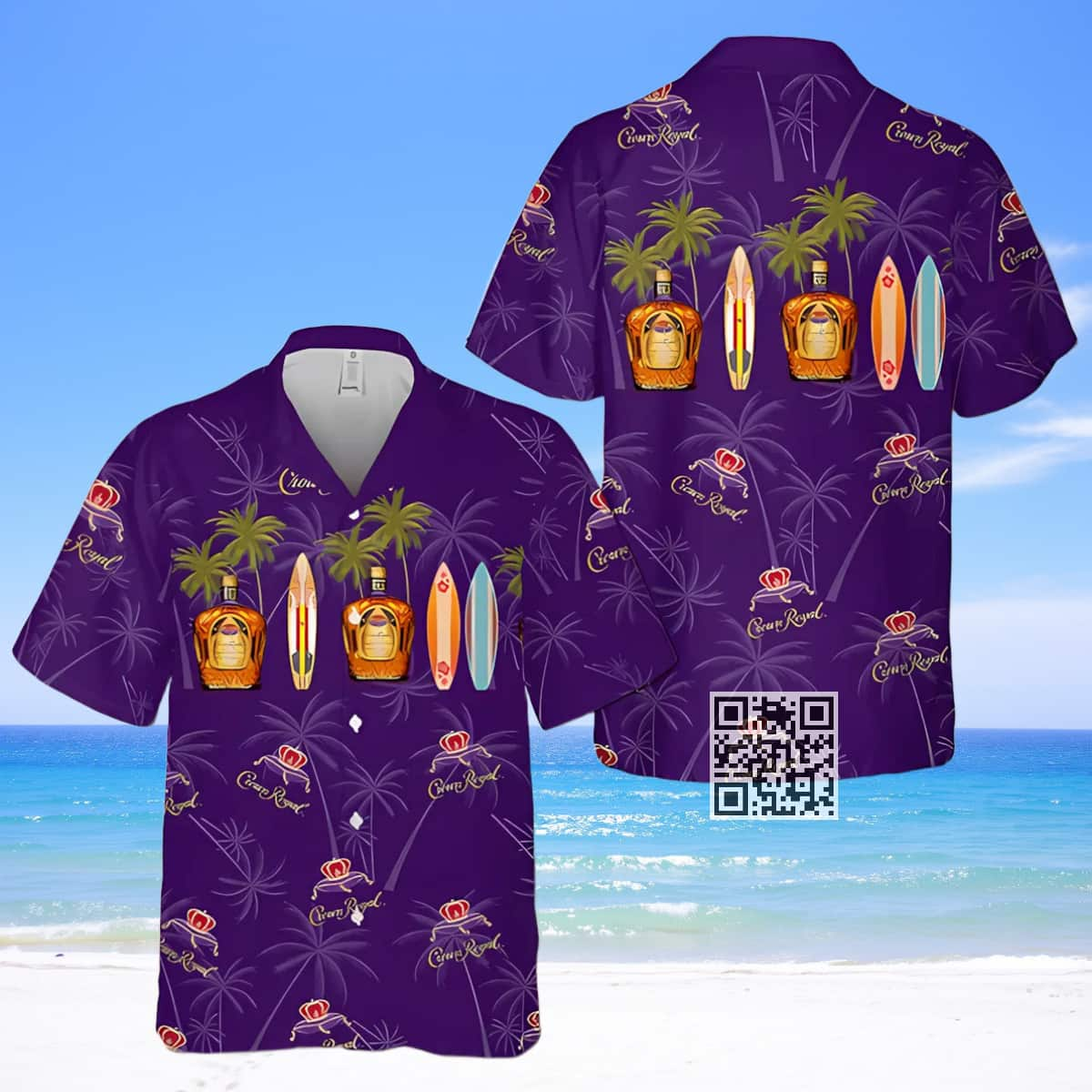 Crown Royal Hawaiian Shirt Palm Trees