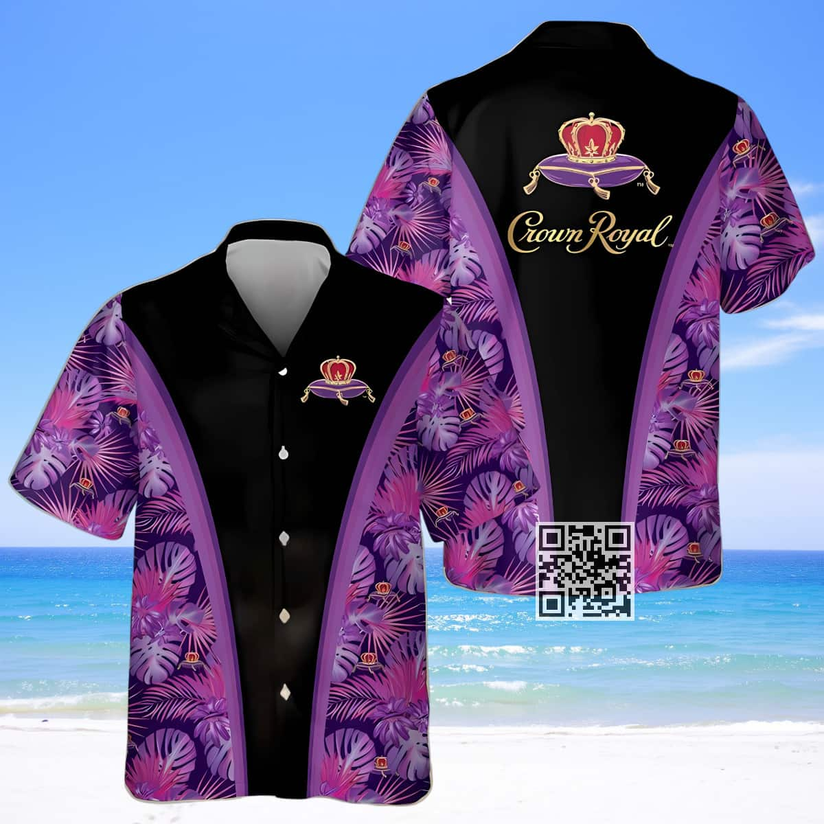 Crown Royal Whisky Hawaiian Shirt Tropical Flower Beach Lovers Gift