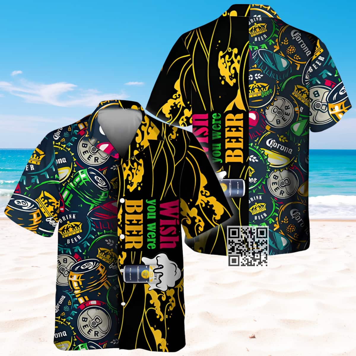 Wish You Were Corona Beer Hawaiian Shirt