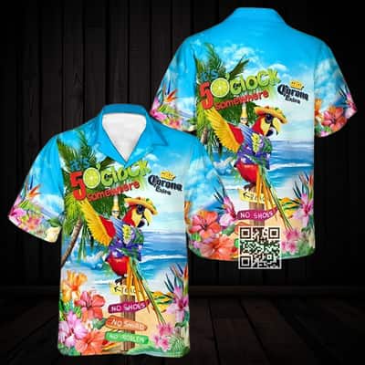 Corona Extra Beer Hawaiian Shirt It's 5 O'Clock Somewhere Corona Extra Beer Hawaiian Shirt It's 5 O'Clock Somewhere