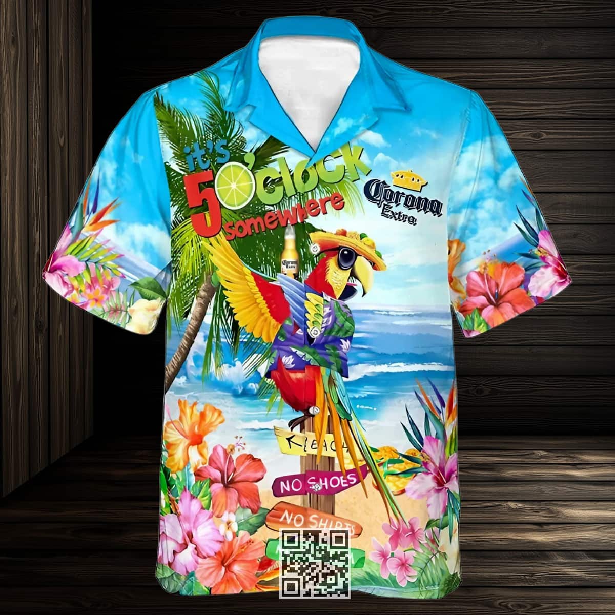 Corona Extra Beer Hawaiian Shirt It's 5 O'Clock Somewhere Corona Extra Beer Hawaiian Shirt It's 5 O'Clock Somewhere