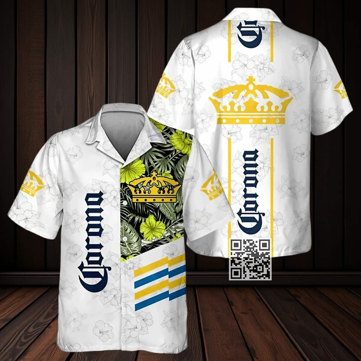 Aloha Corona Beer Hawaiian Shirt Tropical Flower