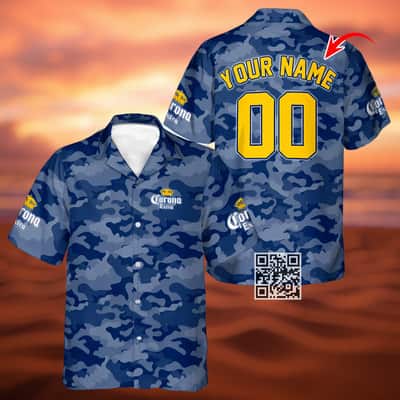 Personalized Corona Extra Beer Hawaiian Shirt Camouflage Custom Name Personalized Corona Extra Beer Hawaiian Shirt Camouflage Custom Name