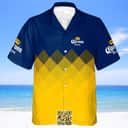 Personalized Corona Extra Beer Hawaiian Shirt Yellow Blue Halftone Custom Name Personalized Corona Extra Beer Hawaiian Shirt Yellow Blue Halftone Custom Name