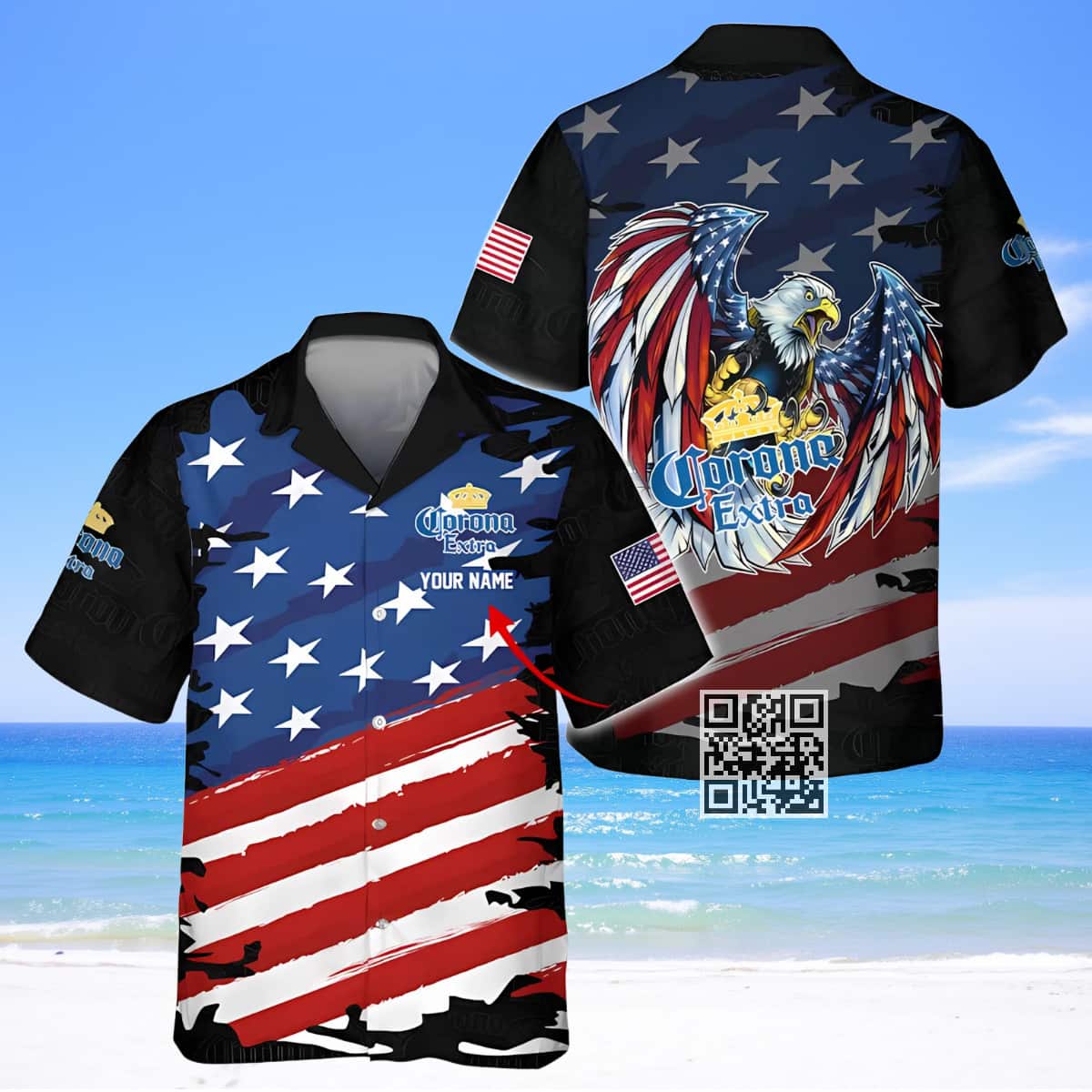 Personalized Corona Extra Beer Hawaiian Shirt Freedom Eagle Custom Name Personalized Corona Extra Beer Hawaiian Shirt Freedom Eagle Custom Name