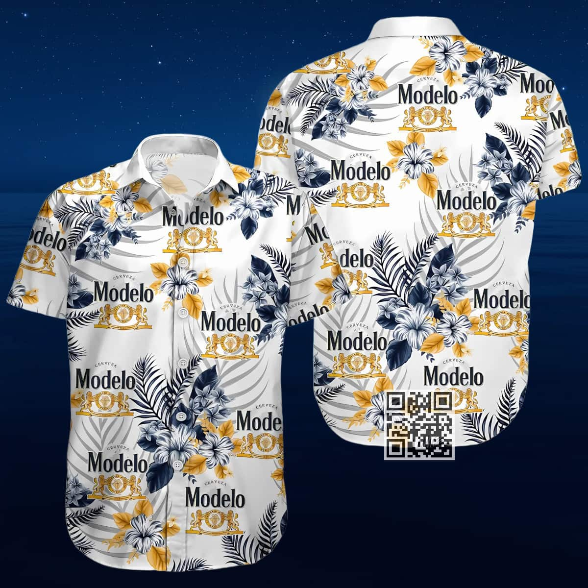 Aloha Modelo Beer Hawaiian Shirt Hibiscus Flower