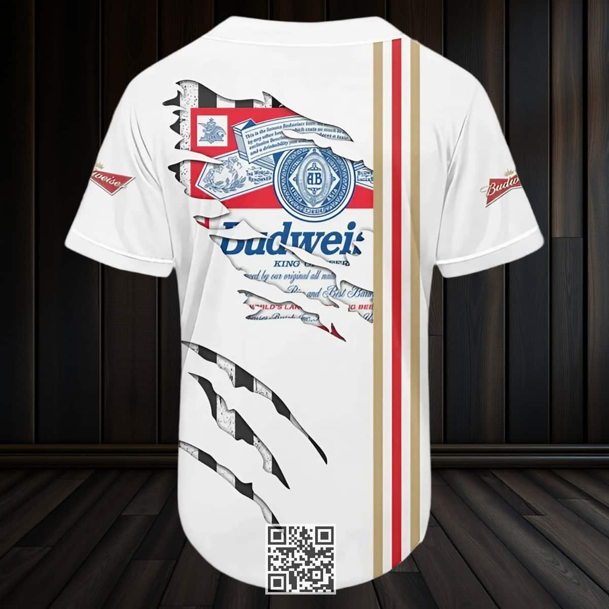Budweiser Beer Claw Scratches Baseball Jersey Budweiser Beer Claw Scratches Baseball Jersey