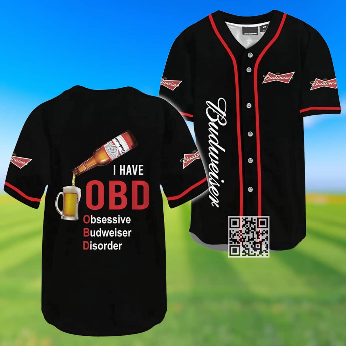 I Have Obsessive Budweiser Beer Baseball Jersey I Have Obsessive Budweiser Beer Baseball Jersey