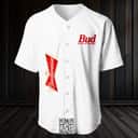 White Budweiser King Of Beers Baseball Jersey White Budweiser King Of Beers Baseball Jersey
