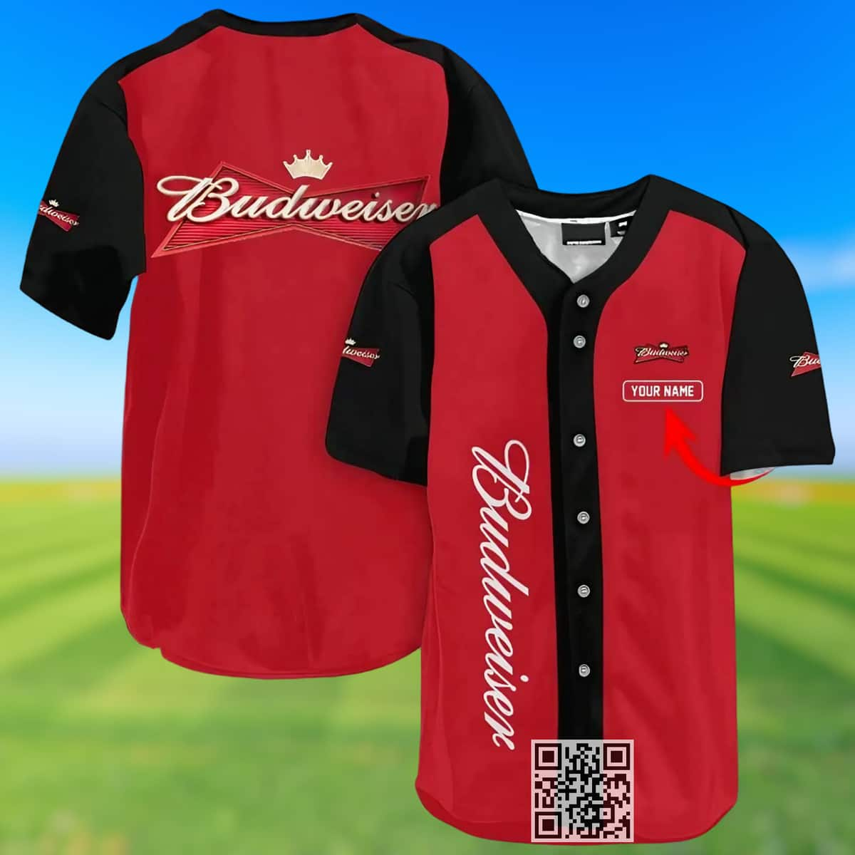 Personalized Budweiser Baseball Jersey Gift For Beer Lovers Custom Name