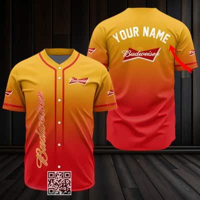 Personalized Budweiser Baseball Jersey Gift For Beer Drinkers Custom Name Personalized Budweiser Baseball Jersey Gift For Beer Drinkers Custom Name