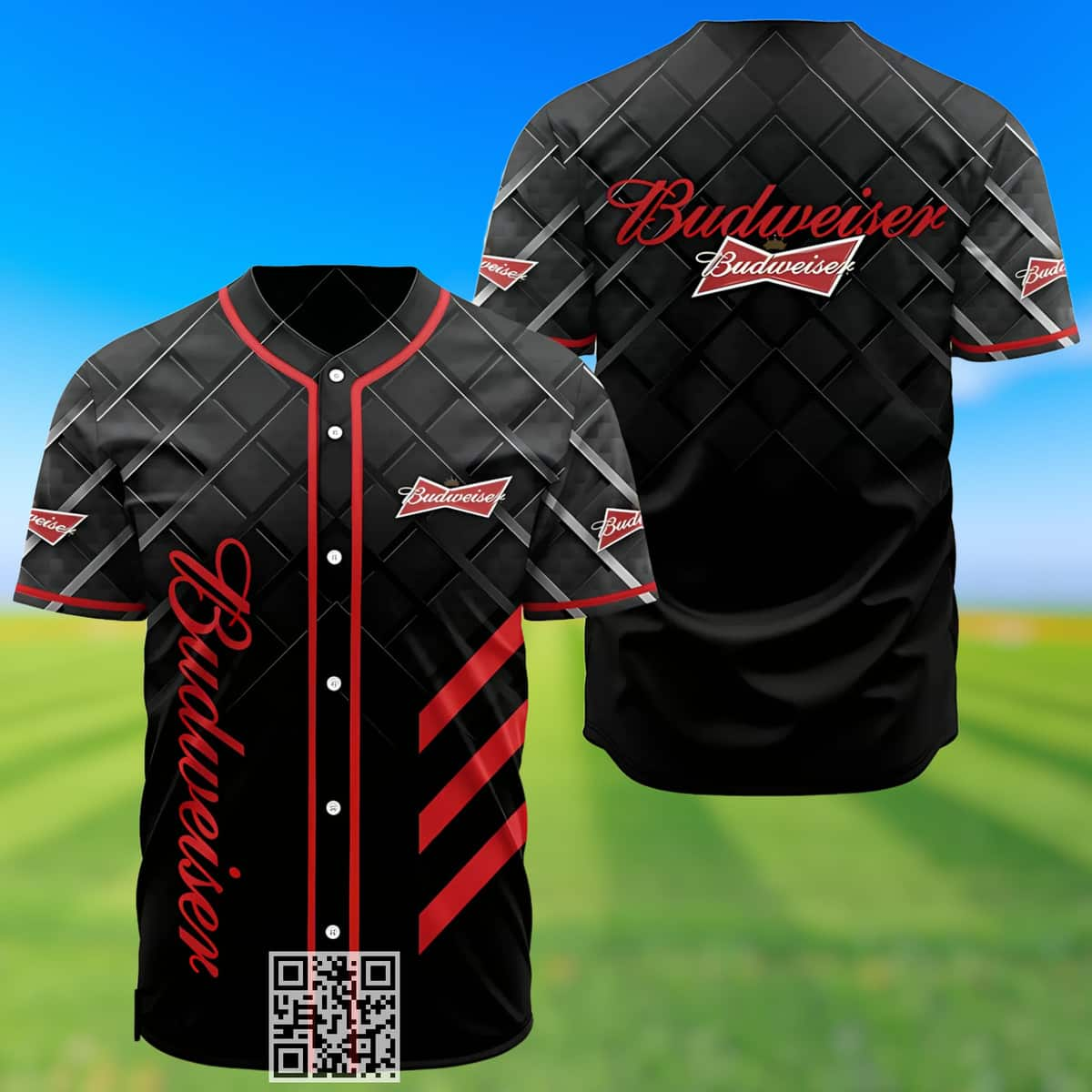 Black Budweiser Baseball Jersey Gift For Beer Drinkers