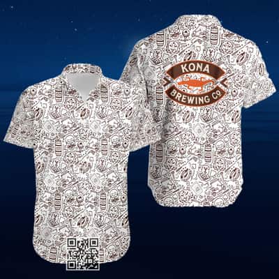 Kona Brewing Hawaiian Shirt Doodle Art