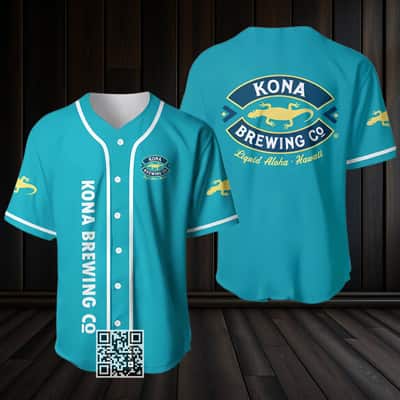 Kona Brewing Beer Baseball Jersey Liquid Aloha Hawaii