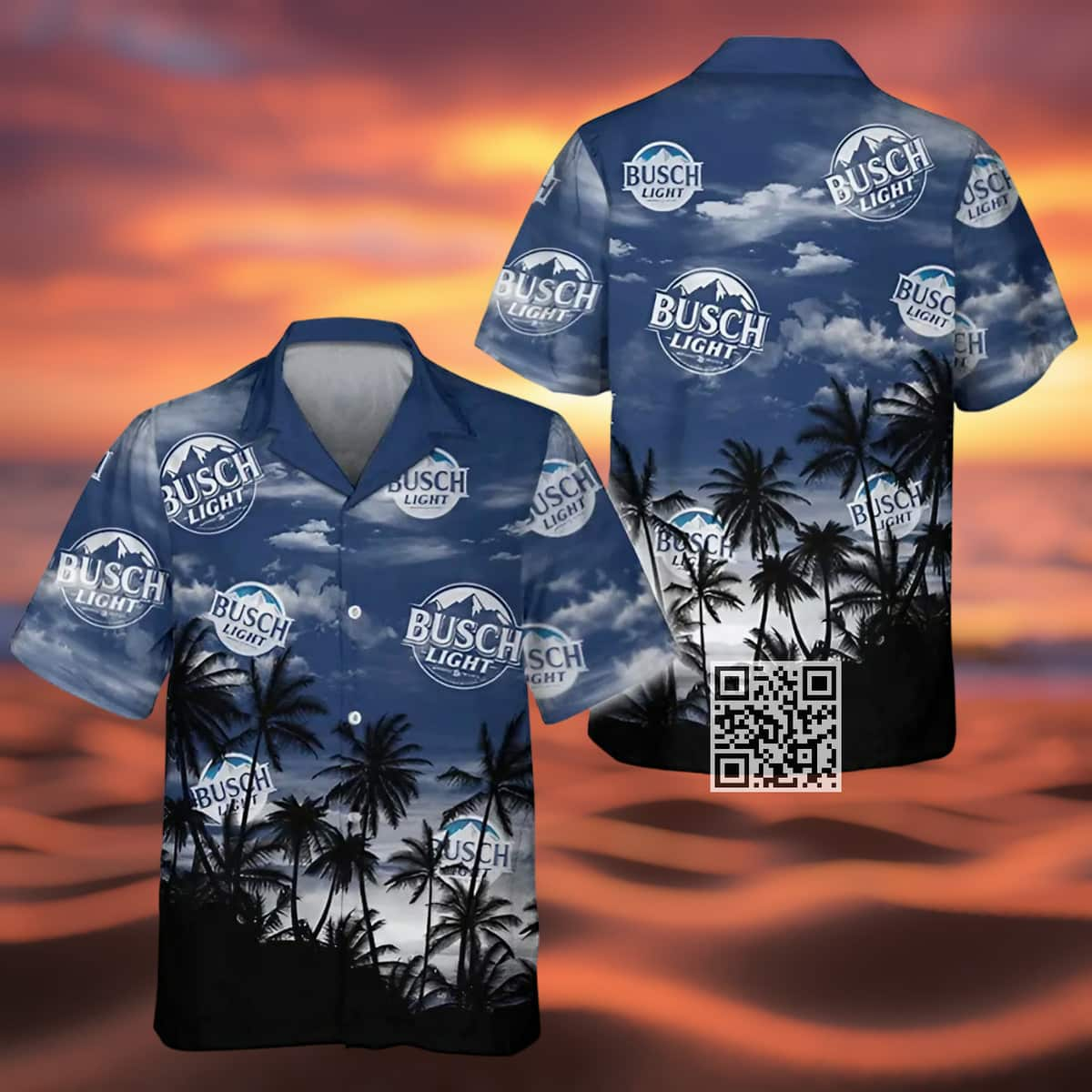 Busch Light Beer Hawaiian Shirt Tropical Palm Tree