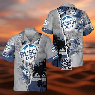 Busch Light Hawaiian Shirt Tropical Torn Paper Pattern Busch Light Hawaiian Shirt Tropical Torn Paper Pattern