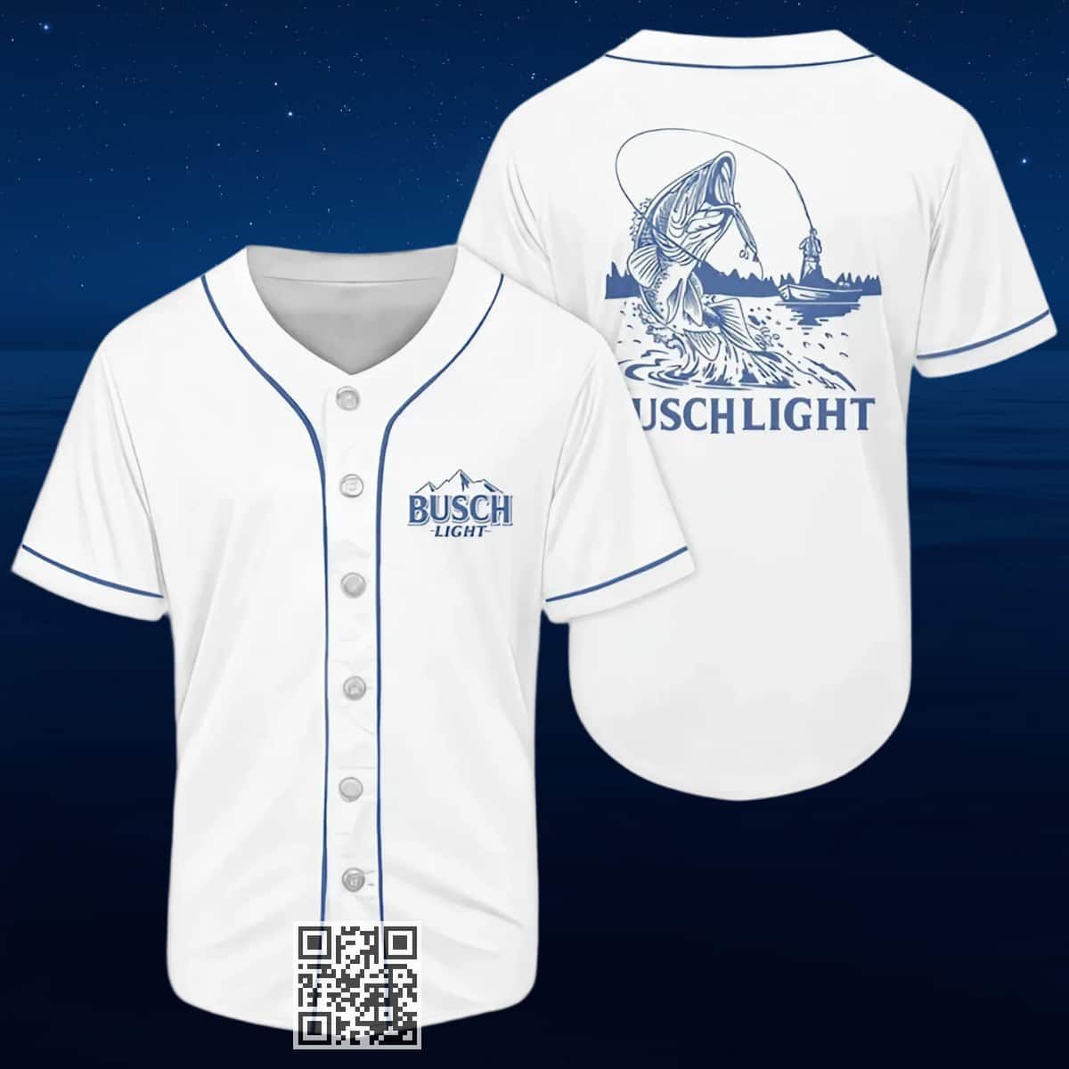 Busch Light Beer Baseball Jersey Go Fishing Busch Light Beer Baseball Jersey Go Fishing