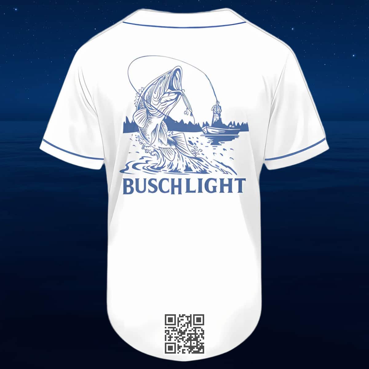 Busch Light Beer Baseball Jersey Go Fishing Busch Light Beer Baseball Jersey Go Fishing