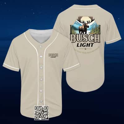 Busch Light Baseball Jersey Head For The Mountains Reindeer Busch Light Baseball Jersey Head For The Mountains Reindeer