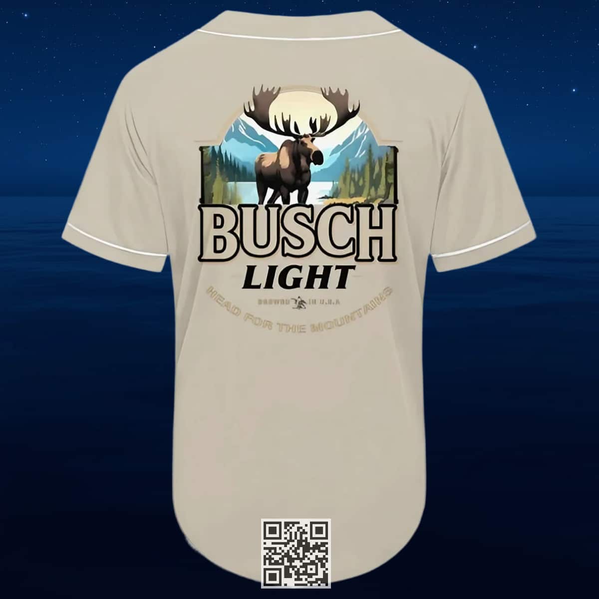Busch Light Baseball Jersey Head For The Mountains Reindeer Busch Light Baseball Jersey Head For The Mountains Reindeer