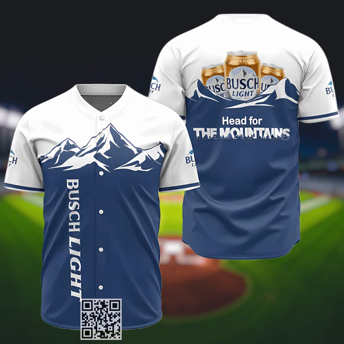 Busch Light Beer Baseball Jersey Head For The Mountains