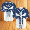 Retro Skull Busch Light Beer Baseball Jersey Retro Skull Busch Light Beer Baseball Jersey