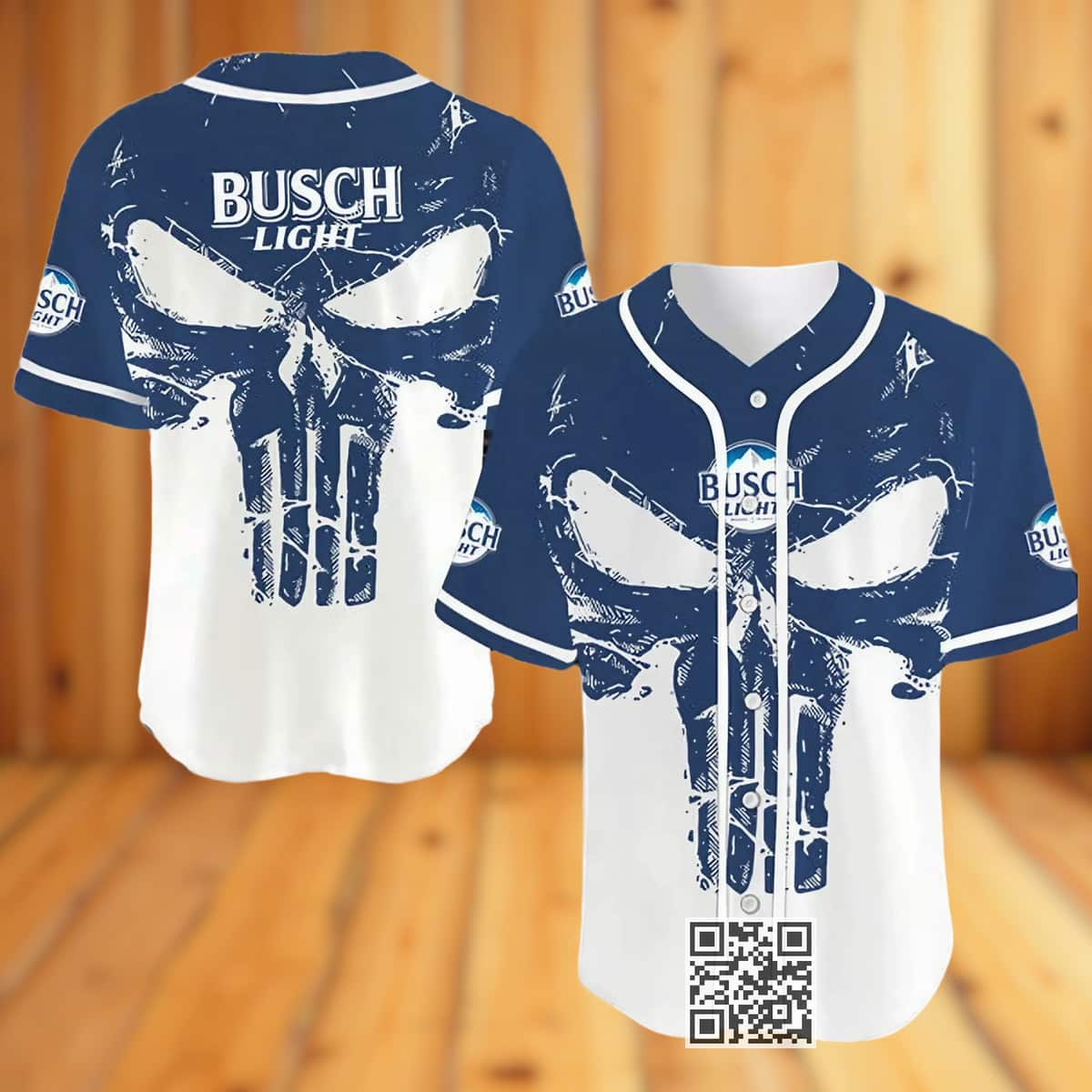 Retro Skull Busch Light Beer Baseball Jersey