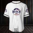 White Busch Apple Light Beer Baseball Jersey