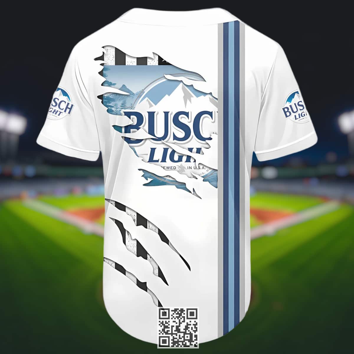 Busch Light Beer Baseball Jersey Claw Scratch Pattern Busch Light Beer Baseball Jersey Claw Scratch Pattern