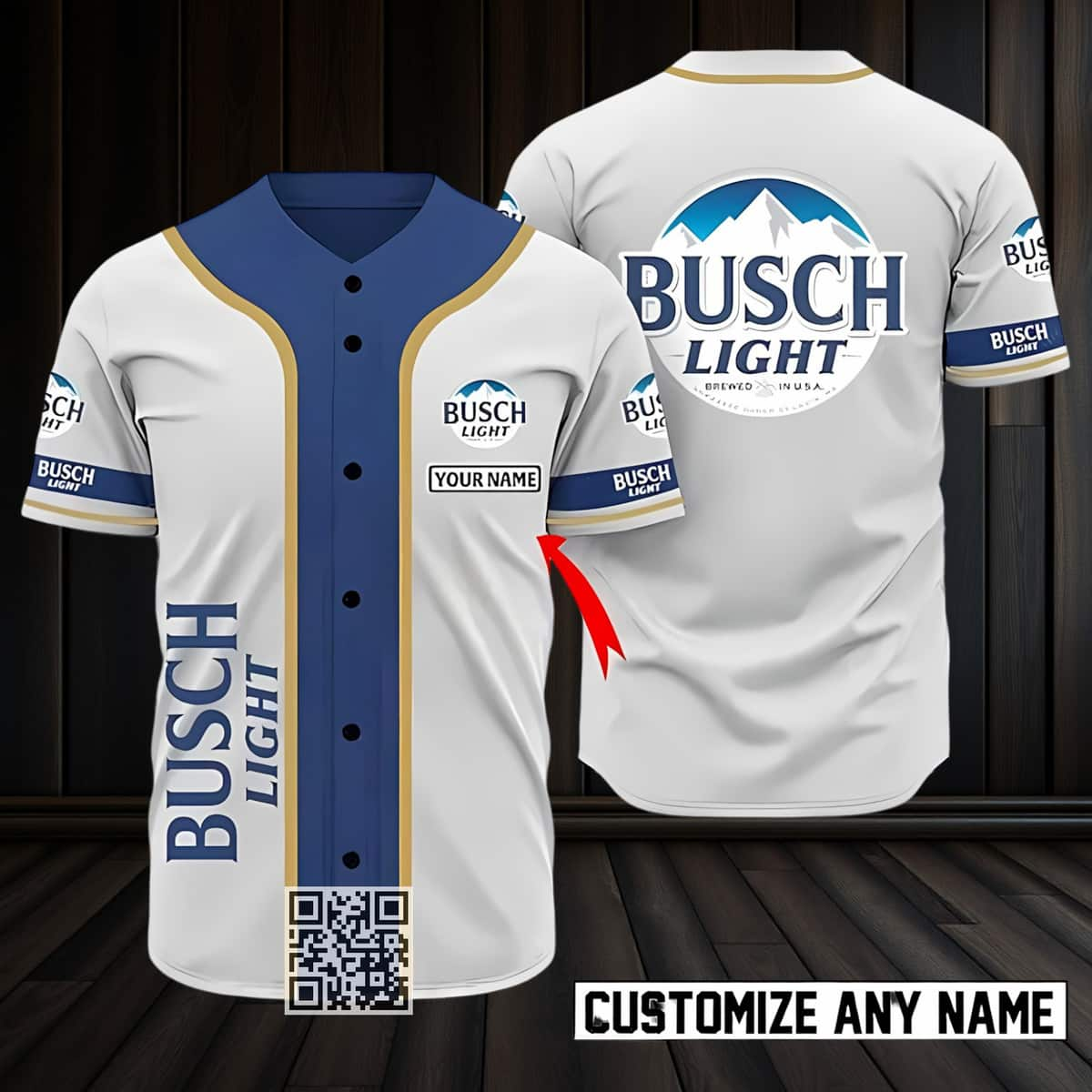 Personalized Busch Light Beer Baseball Jersey Custom Name