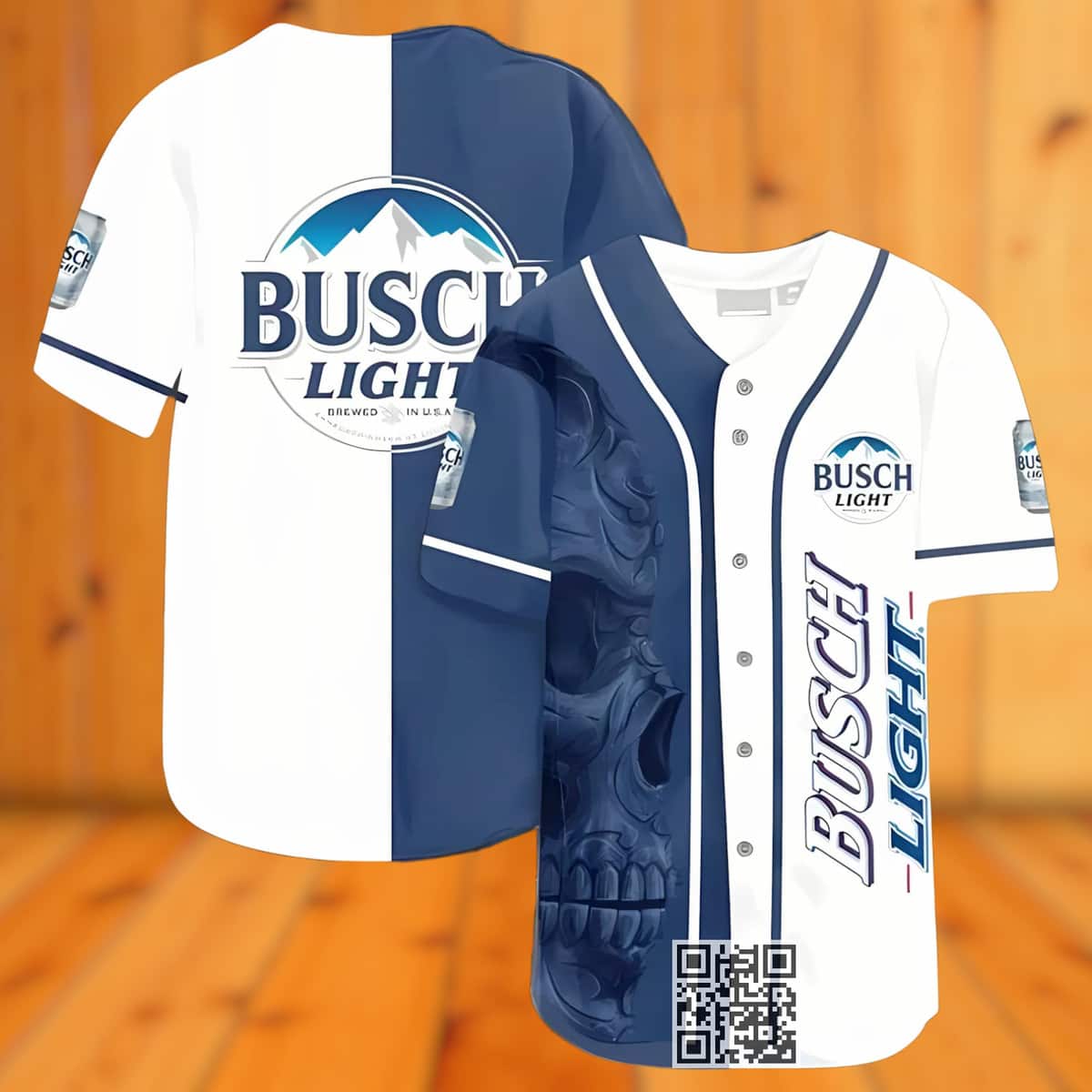 Vintage Skull Busch Light Beer Baseball Jersey Vintage Skull Busch Light Beer Baseball Jersey