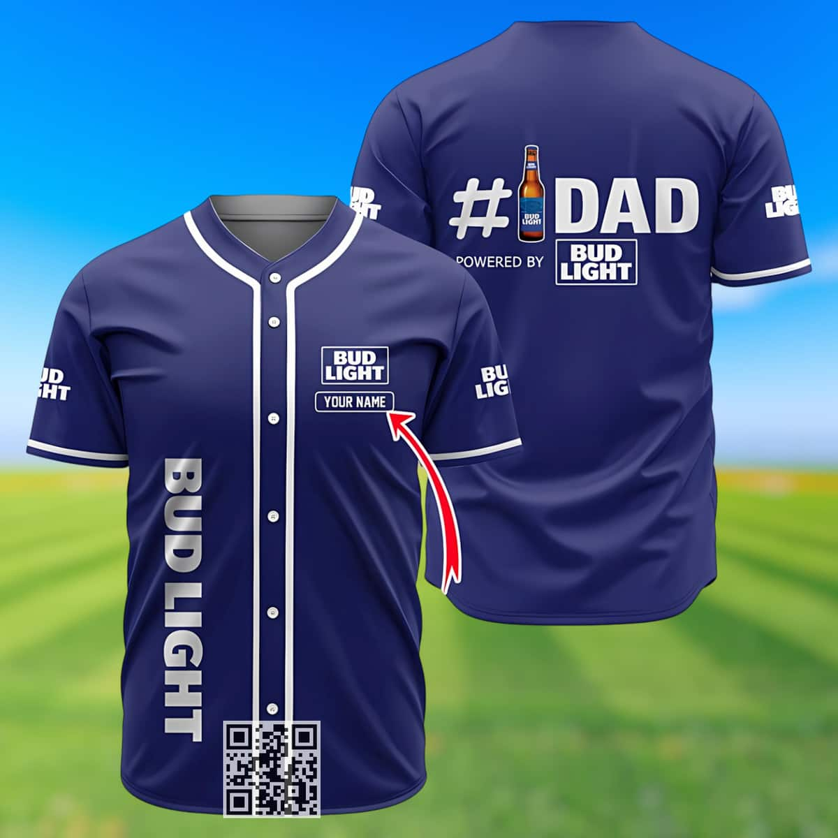 Personalized Bud Light Beer Baseball Jersey #Dad Custom Name