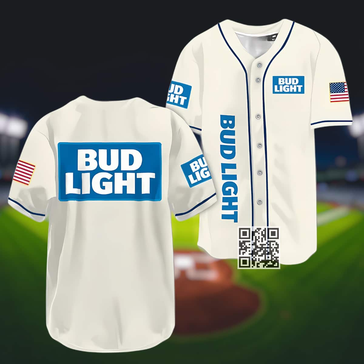 Bud Light Baseball Jersey US Flag Beer Lovers Gift