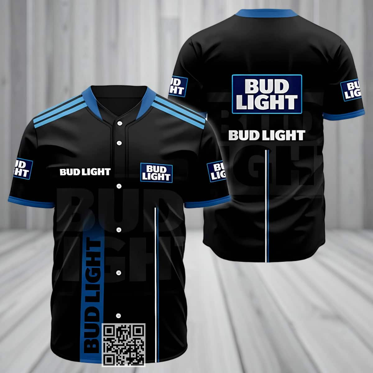 Black Bud Light beer Baseball Jersey Gift For Sport Fans