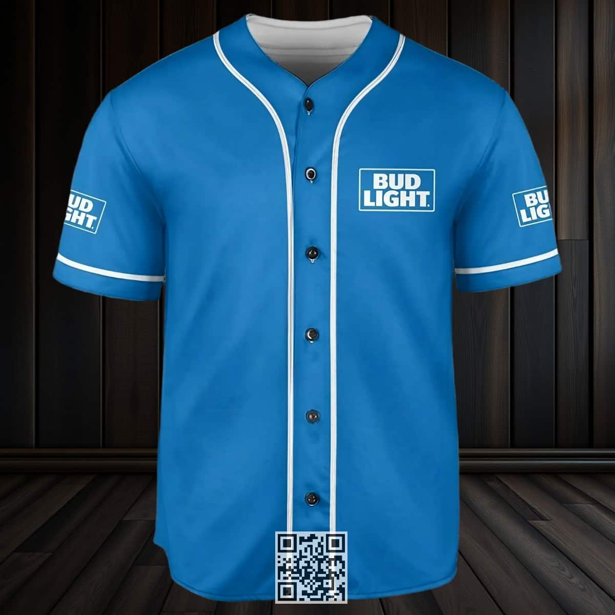 Blue Bud Light Beer Baseball Jersey Blue Bud Light Beer Baseball Jersey