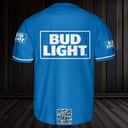 Blue Bud Light Beer Baseball Jersey