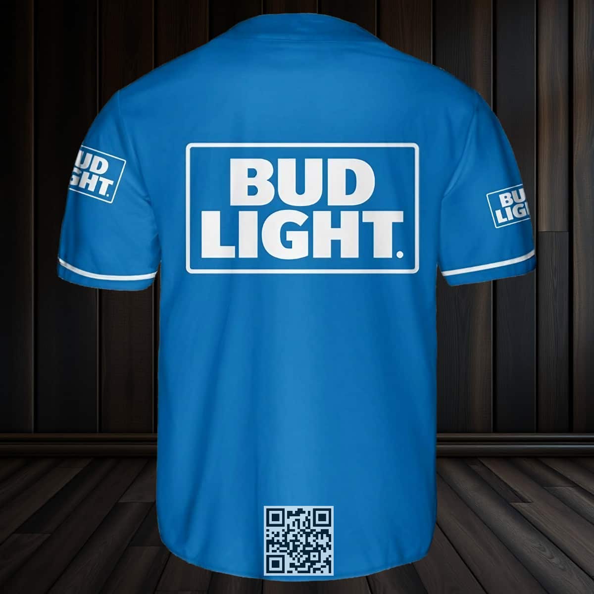 Blue Bud Light Beer Baseball Jersey Blue Bud Light Beer Baseball Jersey