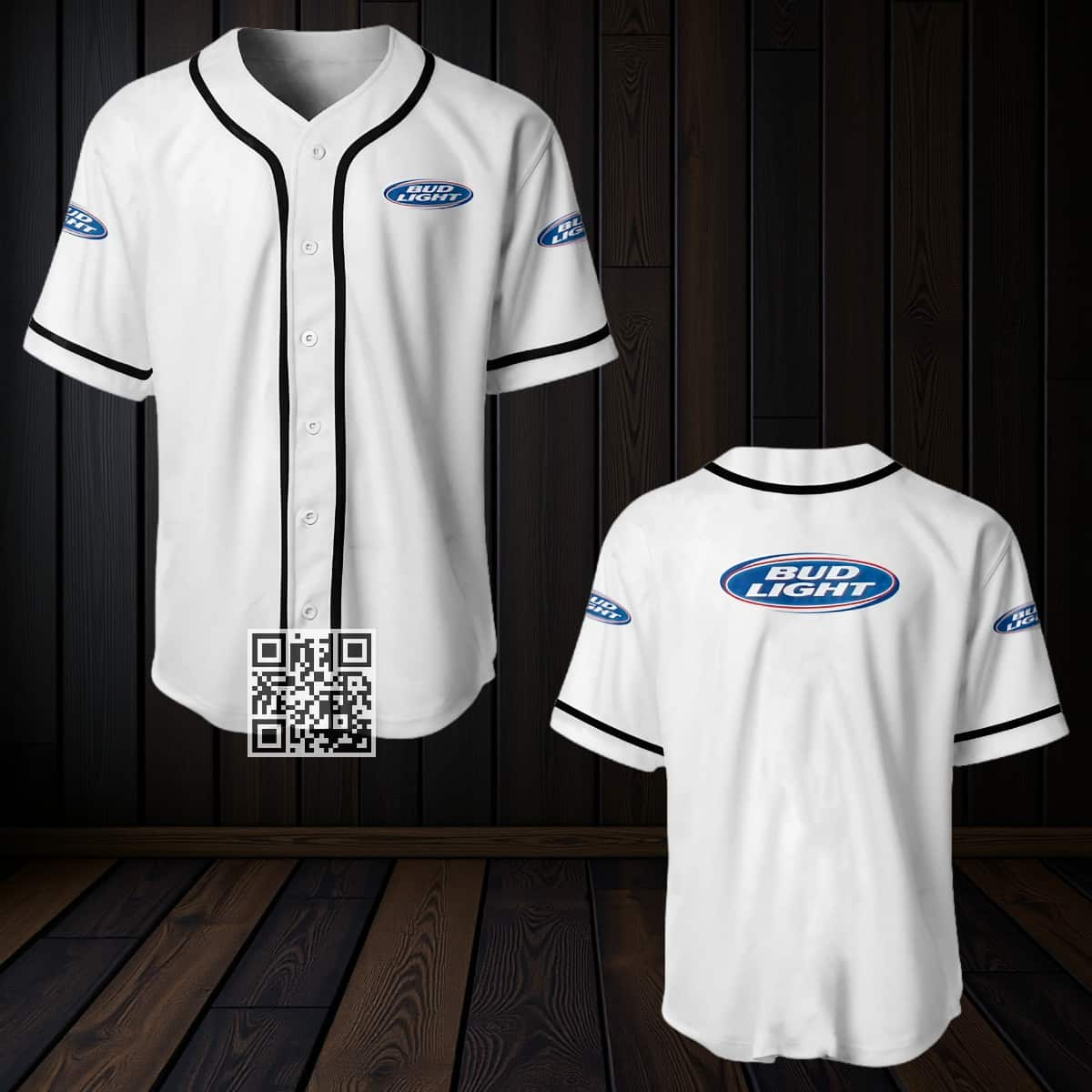 White Bud Light Baseball Jersey Beer Lovers Gift