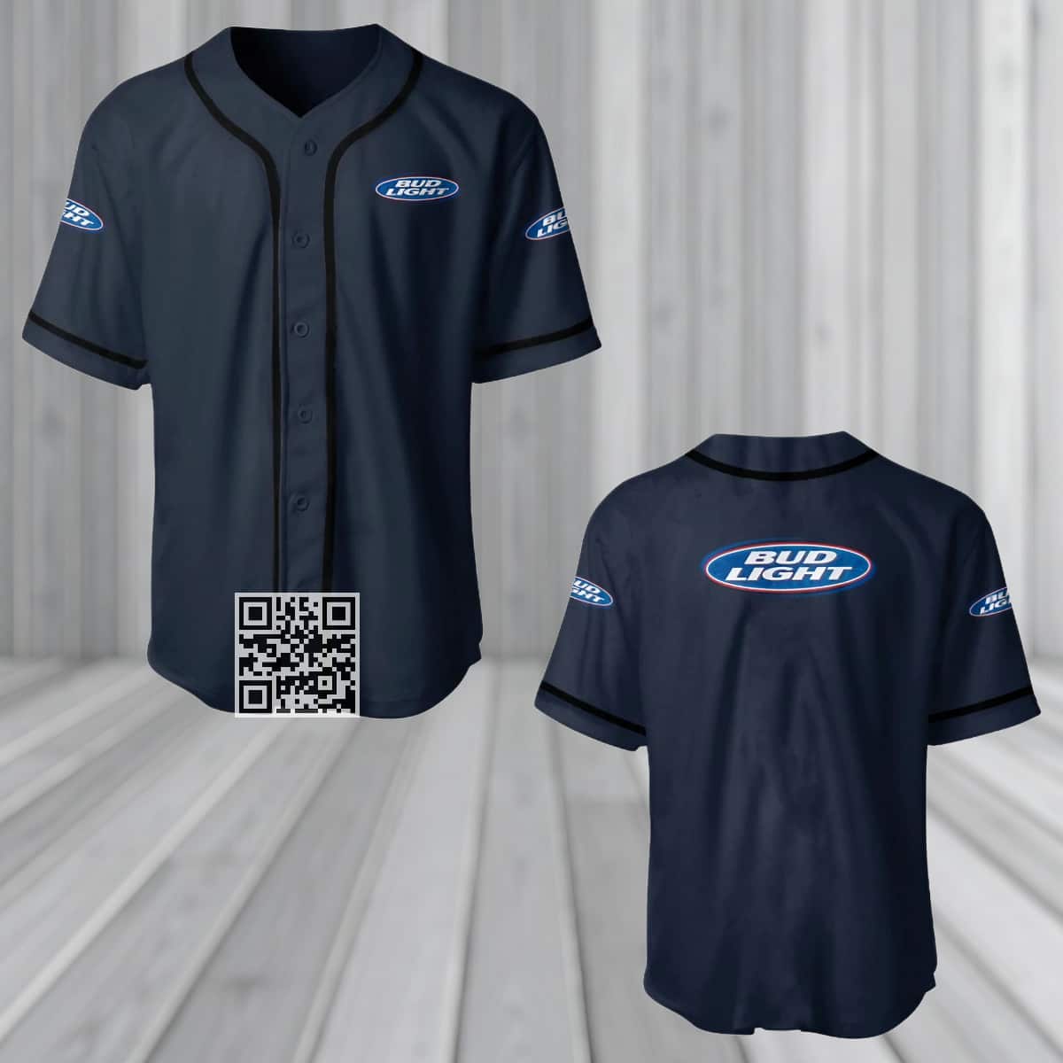 Navy Bud Light Baseball Jersey Beer Lovers Gift Navy Bud Light Baseball Jersey Beer Lovers Gift