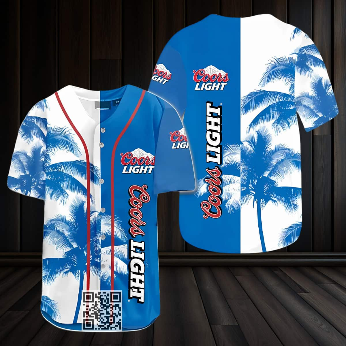 Coors Light Beer Baseball Jersey Tropical Coconut Trees