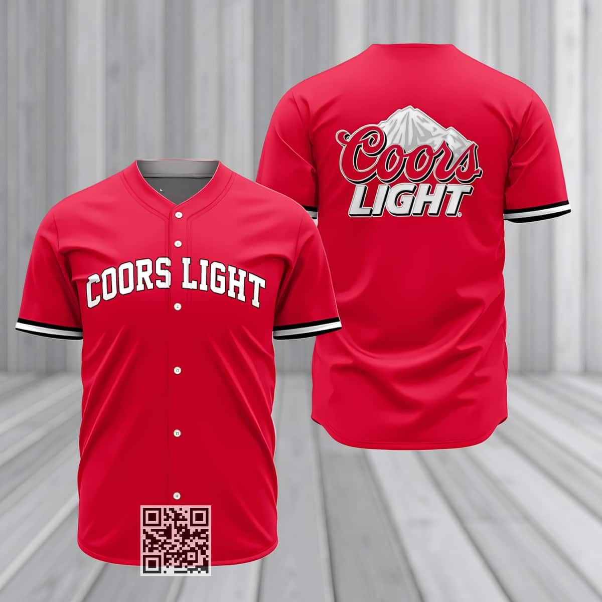 Red Coors Light Beer Baseball Jersey