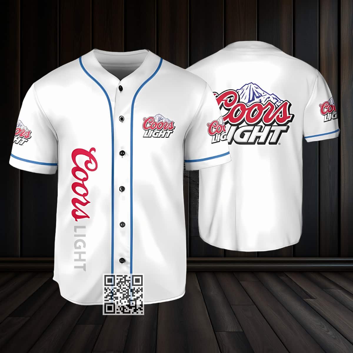 White Coors Light Baseball Jersey Beer Lovers Gift White Coors Light Baseball Jersey Beer Lovers Gift
