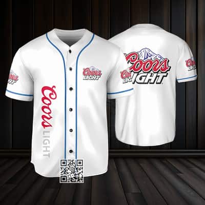 White Coors Light Baseball Jersey Beer Lovers Gift White Coors Light Baseball Jersey Beer Lovers Gift