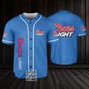 Blue Coors Light Beer Baseball Jersey Blue Coors Light Beer Baseball Jersey