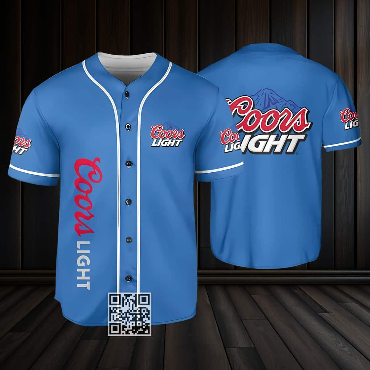 Blue Coors Light Beer Baseball Jersey