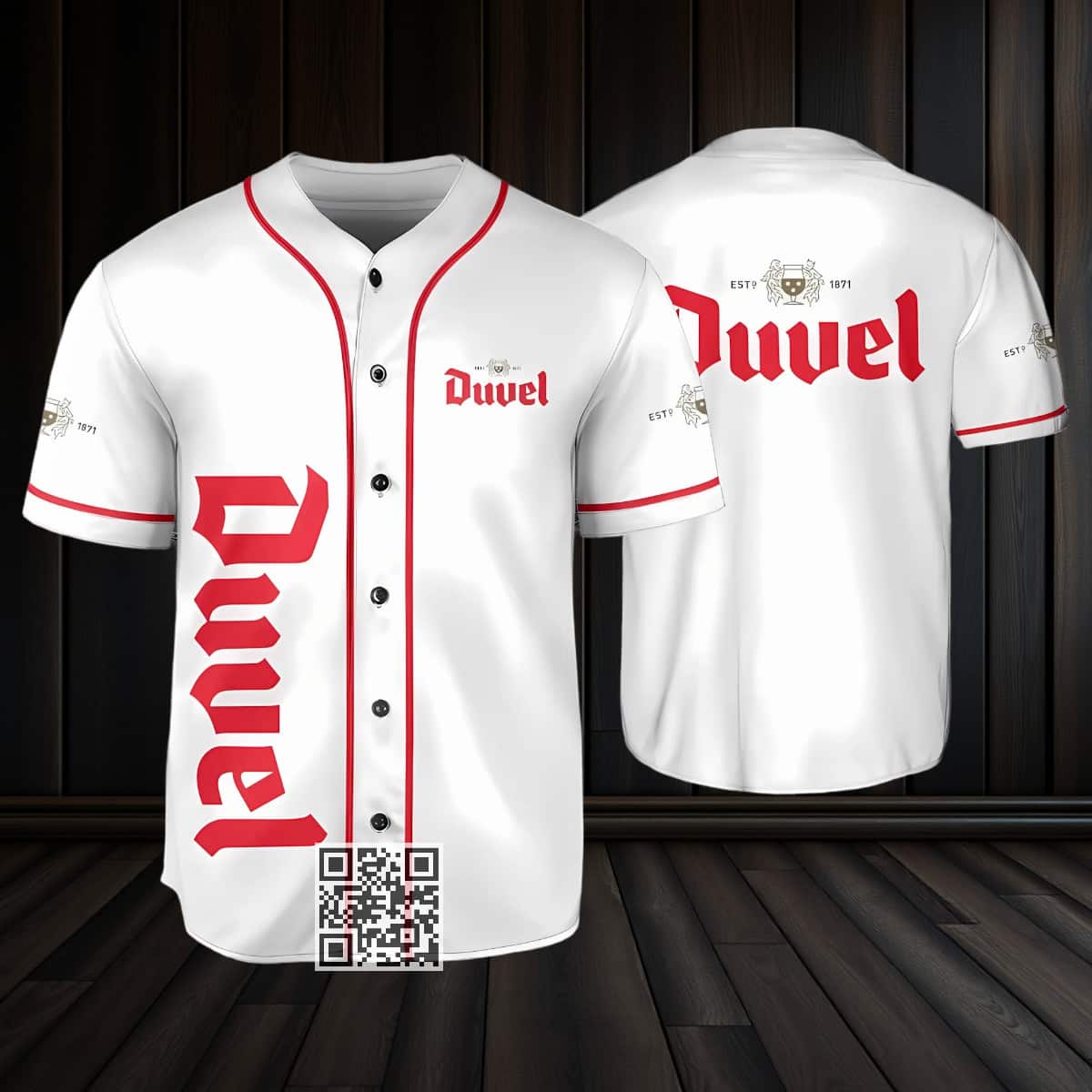White Duvel Beer Baseball Jersey White Duvel Beer Baseball Jersey
