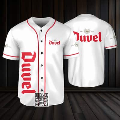 White Duvel Beer Baseball Jersey White Duvel Beer Baseball Jersey