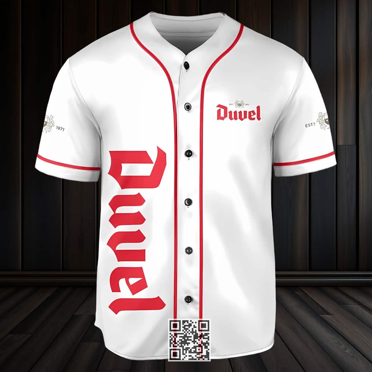 White Duvel Beer Baseball Jersey White Duvel Beer Baseball Jersey